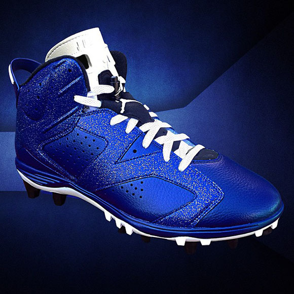 Michael Crabtree Wears Dallas Blue Air Jordan 6 Custom Cleats