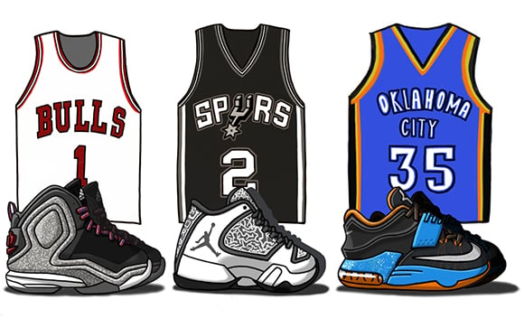 Illustrated Sneakers from the 2014-15 NBA Season