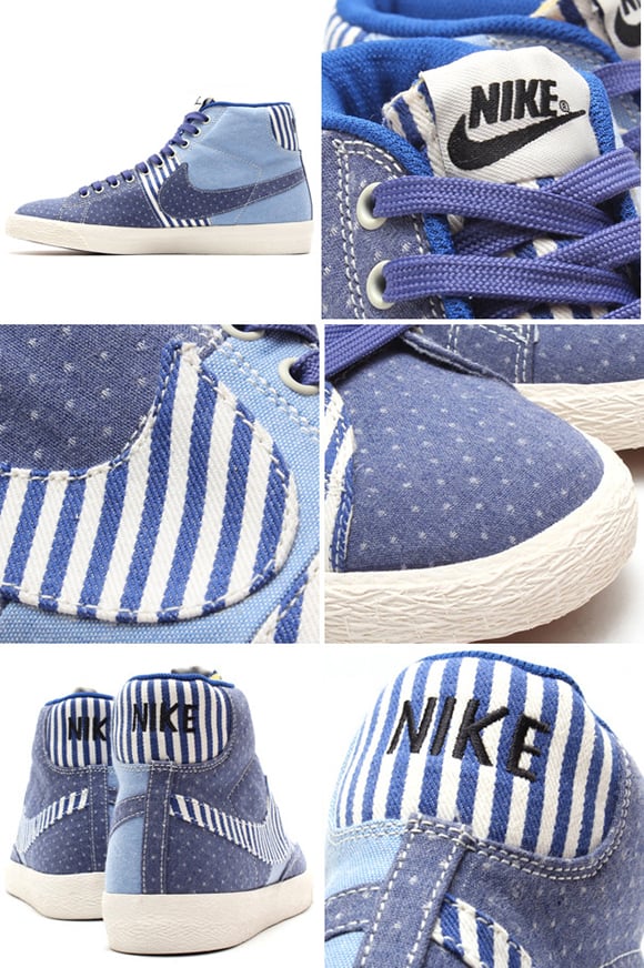 Nike Blazer Mid Blue Legend/Sail with Polka Dots Denim