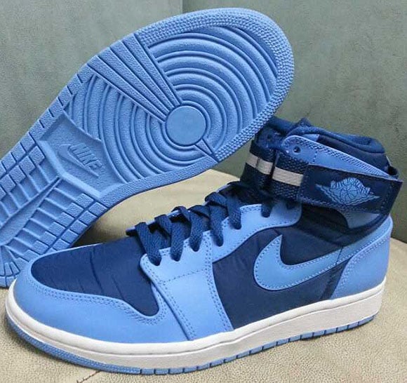 light blue dark blue and white jordan 1