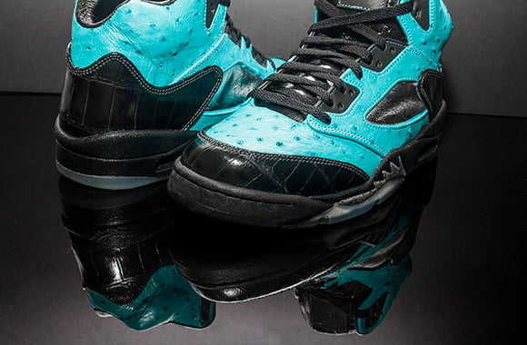 Air Jordan 5 Tiffany Ostrich Custom by JBF