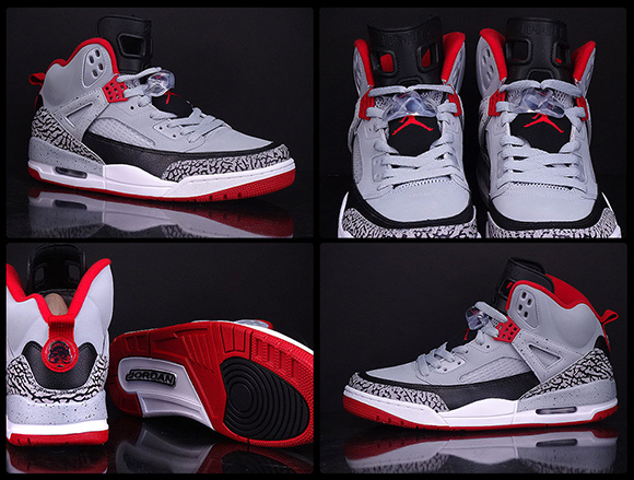 Jordan Spizike GS Wolf Grey Gym Red