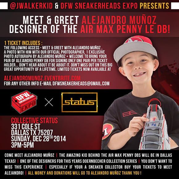 Jwalkerkid and Dfw SneakerHeads Expo Presents: Meet and Greet with Alejandro Muñoz, The Designer of the Air Max Penny DB