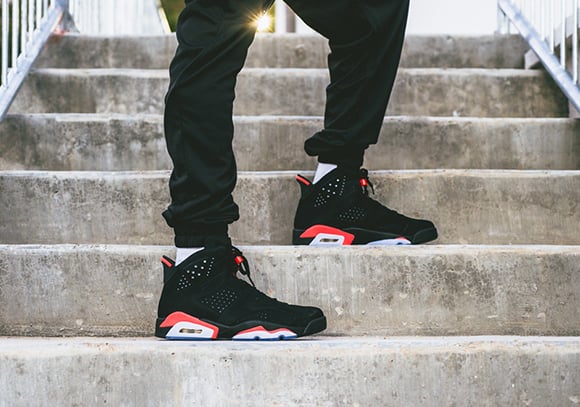 On Feet: Air Jordan 6 'Black/Infrared 
