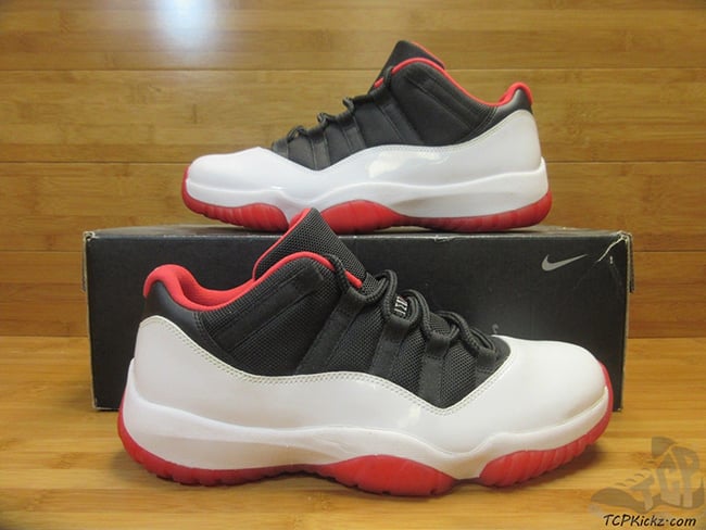 Air Jordan 11 Low White Black Red Sample