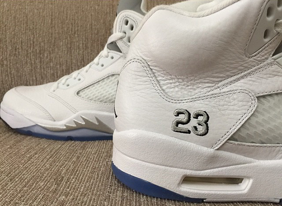 jordan 5 white metallic silver