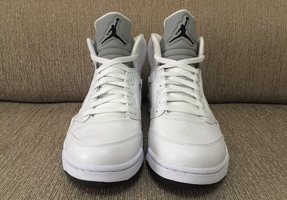 jordan 5 white metallic silver
