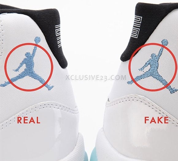 Jordan 11 Legend Blue Real vs Fake Comparison Jumpman