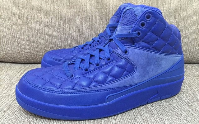 Just Don x Air Jordan 2 Blue Quilted Leather 2015 Detailed Look