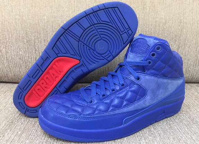 Just Don x Air Jordan 2 Blue Quilted Leather 2015 Detailed Look