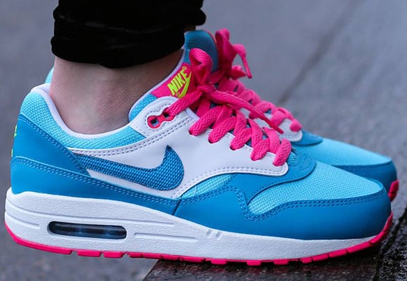 Nike Air Max 1 GS Clear Water Pink Power Blue Legend White