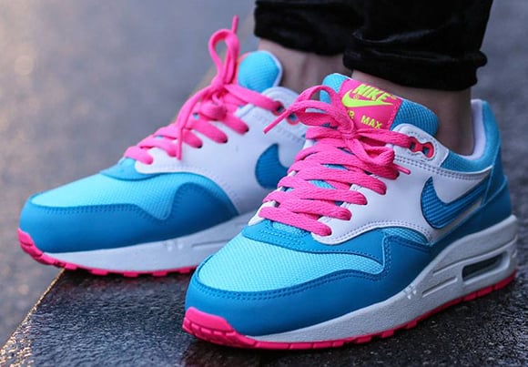 Nike Air Max 1 GS Clear Water Pink Power Blue Legend White