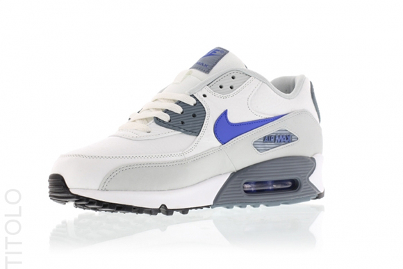 Nike Air Max 90 Summit White / Lyon Blue - Grey Mist- SneakerFiles