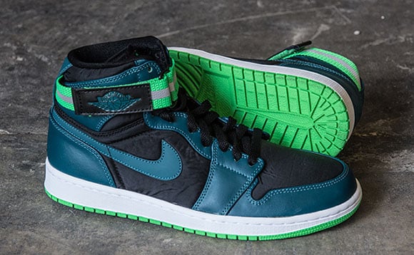 Air Jordan 1 High Strap Teal / White – Green Spark