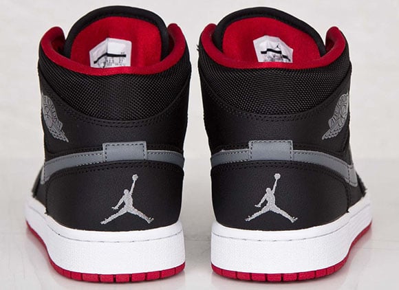 Air Jordan 1 Mid Black Cool Grey Gym Red