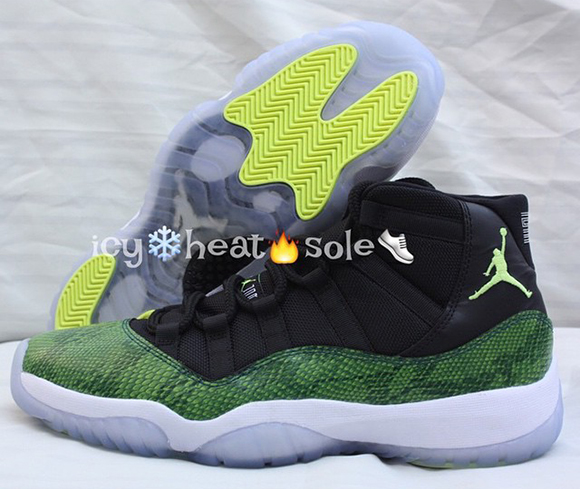 Air Jordan 11 Mid Green Snakeskin Sample