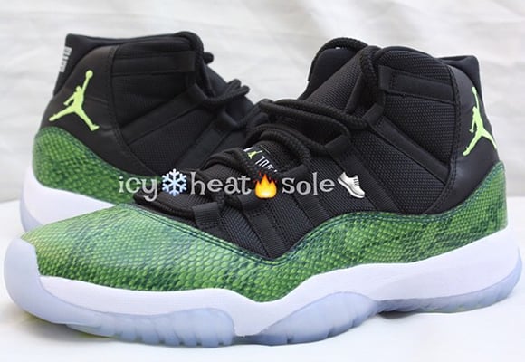 Air Jordan 11 Mid Green Snakeskin Sample