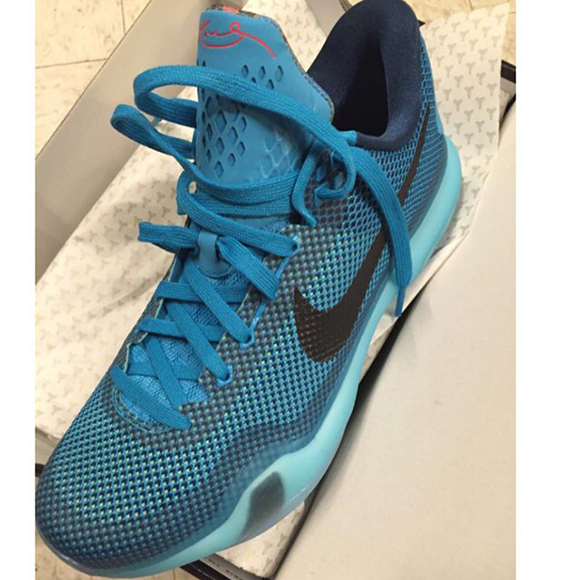 Nike Kobe 10 Blue Lagoon On Feet