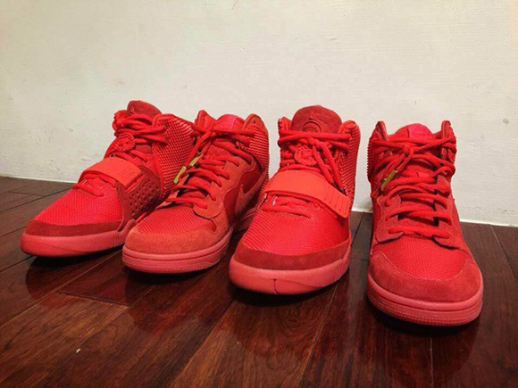 Red October Nike Dunk High and Yeezy 2