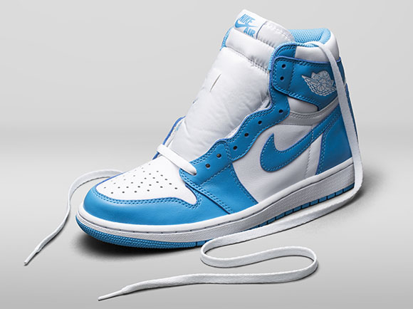 Air Jordan 1 Retro High OG Dark Powder Blue UNC Holiday 2015