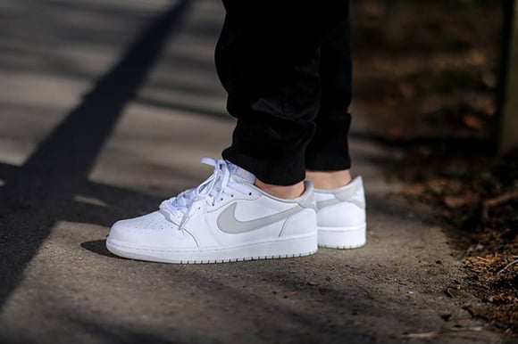 jordan 1 low all white on feet