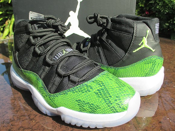 jordan 11 green snake skins