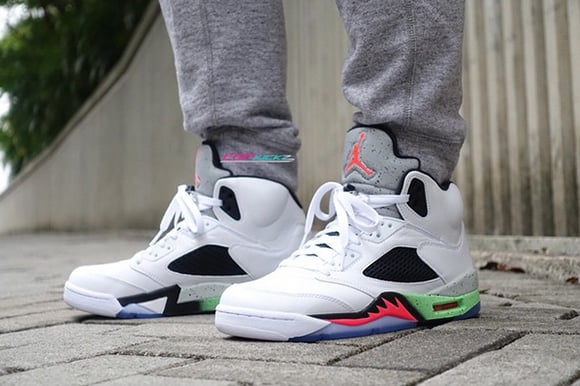 air jordan 5 on feet