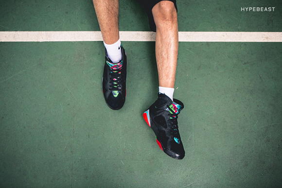 jordan 7 marvin the martian on feet