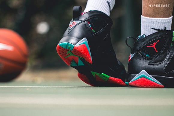 jordan 7 marvin the martian on feet