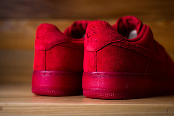 all red suede air force ones