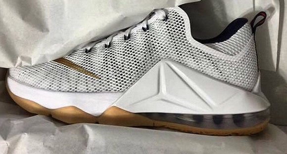 Nike LeBron 12 Low USA White Metallic Gold