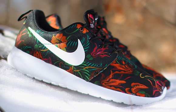 Nike Roshe Run Print Smoky Lotus Total Orange White Black