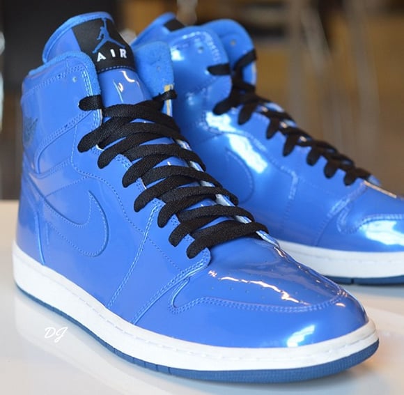 jordan 1 blue and white patent leather