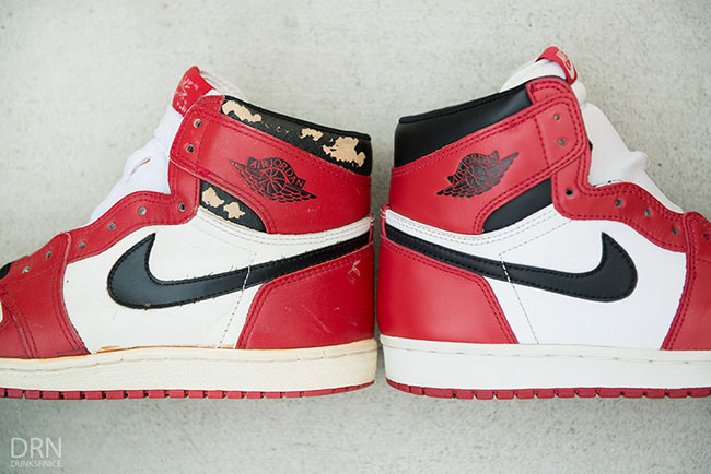 Air Jordan 1 High OG Chicago 1985 2015 Comparison