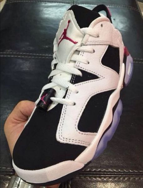 Air Jordan 6 Low GS White Black Sport Fuchsia