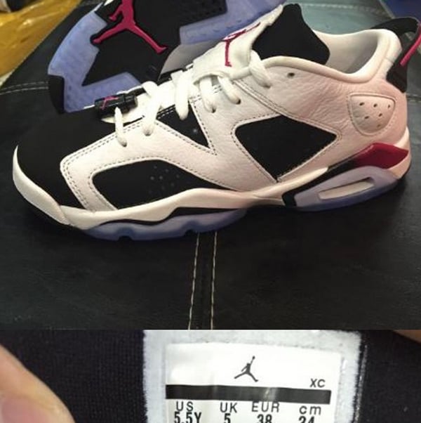 Air Jordan 6 Low GS White Black Sport Fuchsia