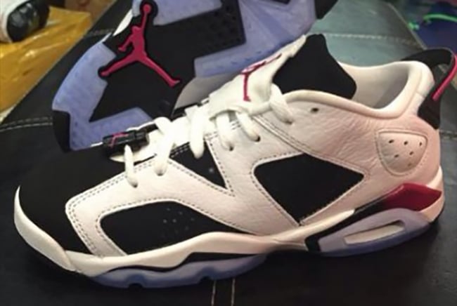 Air Jordan 6 Low GS White Black Sport Fuchsia