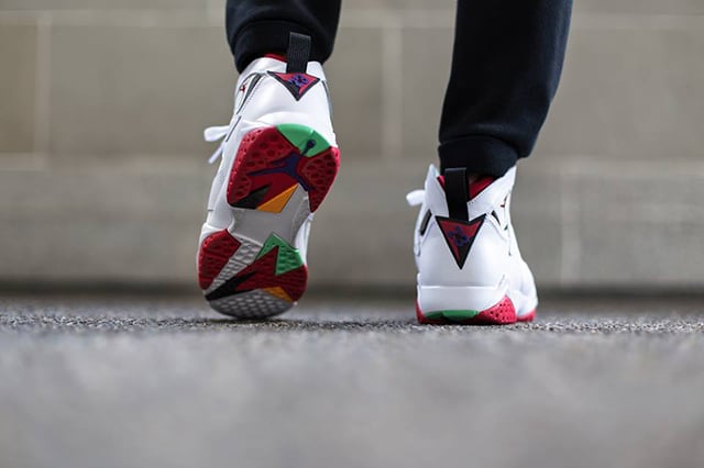 air jordan 7 hare on feet