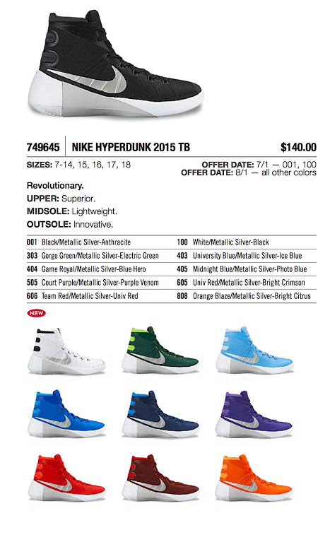 Nike Hyperdunk 2015 TB Colorways