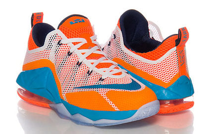 Nike LeBron 12 Low GS Orange / Blue – White