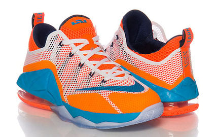 orange and blue lebrons