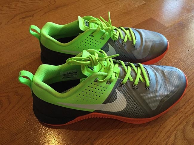 Nike Metcon 1 Silver Orange Lime Green Sample