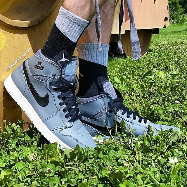 Air Jordan 1 Rare Air Wolf Grey On Feet