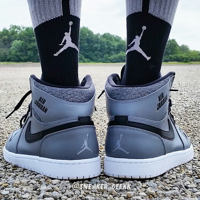 Air Jordan 1 Rare Air Wolf Grey On Feet