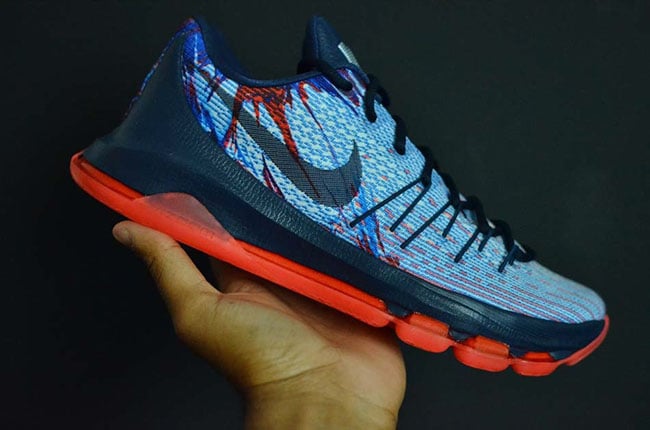 Nike KD 8 Independence Day Soar Midnight Navy Bright Crimson White