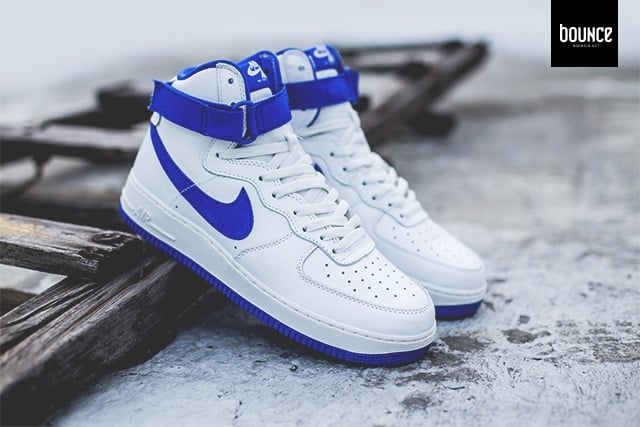 nike air force 1 blue and white high