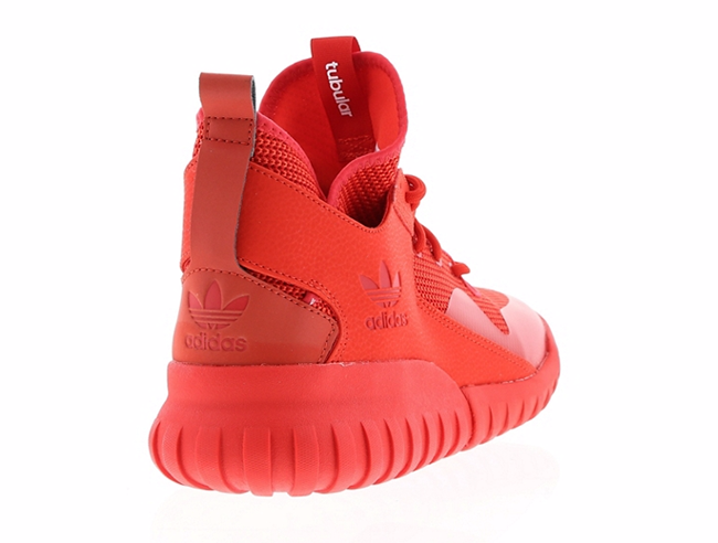 adidas tubular x red on feet