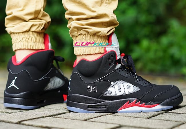 jordan 5 supreme on feet