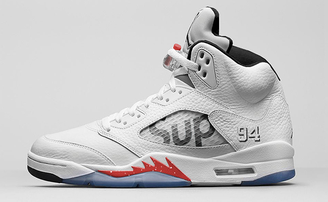 Supreme x Air Jordan 5 White