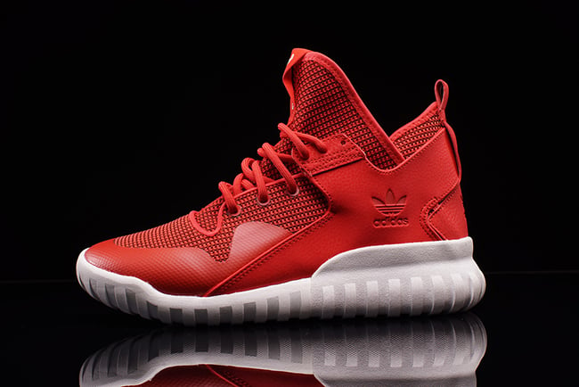 tubular x primeknit shoes red